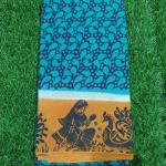 Women Blueish Cotton Fancy Saree with Designer Print & Stylish Look