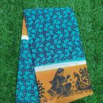 Women Blueish Cotton Fancy Saree with Designer Print & Stylish Look