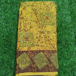 Women yellow Cotton Fancy Saree with Classic Print for Office Wear