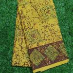 Women yellow Cotton Fancy Saree with Classic Print for Office Wear