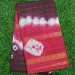 Women Red with Maroon Cotton Fancy Saree with Elegant Style for Casual Outings
