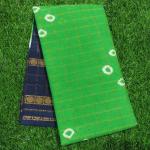 Women Green Cotton Fancy Saree with Classic Print for Office Wear