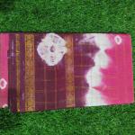 Women Rose Color Cotton Fancy Saree with Chic Design for Party Wear