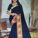 Women Dark Grey Cotton Fancy Saree with Minimal Print & Elegant Finish