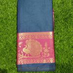 Women Dark Grey Cotton Fancy Saree with Minimal Print & Elegant Finish