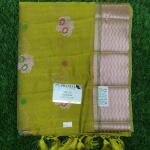 Women Yellow Cotton Fancy Saree with Lightweight Comfortable Fit