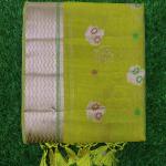 Women Yellow Cotton Fancy Saree with Lightweight Comfortable Fit