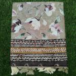 Women Cotton Fancy Saree with Modern Pattern & Flower Style