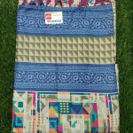 Women White and Blue Cotton Fancy Saree with Printed Design & Stylish Border