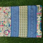 Women White and Blue Cotton Fancy Saree with Printed Design & Stylish Border