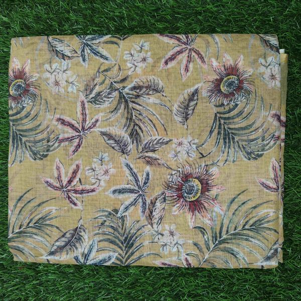 Women Light Brown Yellow Shade Cotton Fancy Saree with Simple Design & Smart Look