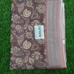 Women Maroon Cotton Fancy Saree with Minimal Print & Elegant Finish