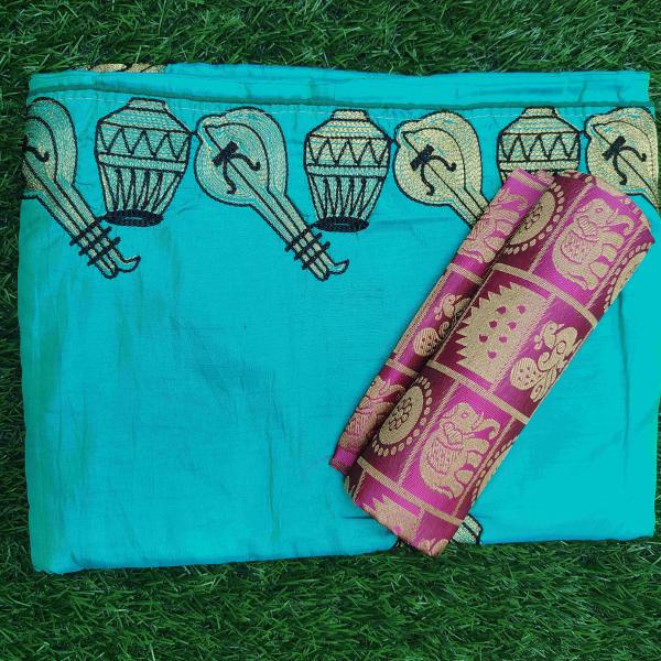 Women Linen Cotton Saree for Daily Wear with Breathable Material & Clean Design