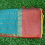Women Linen Cotton Saree with Relaxed Natural Finish