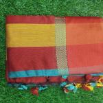 Women Linen Cotton Saree with Relaxed Natural Finish