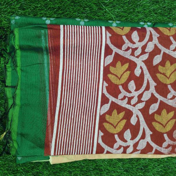 Women Linen Cotton Saree with Elegant Simple Border